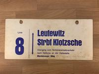 Seitenschild Straßenbahn Linie 8 Pappe Dresden aus DDR-Zeiten Dresden - Räcknitz/Zschertnitz Vorschau