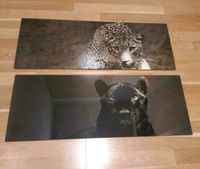 2 Glas Bilder mit Panther schwarz Leopard Animal Raubtier Katze Baden-Württemberg - Reutlingen Vorschau