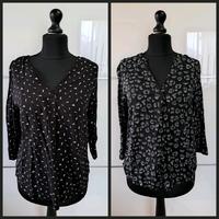 C&A Bluse schwarz Größe 42 gemustert CANDA Hessen - Dautphetal Vorschau