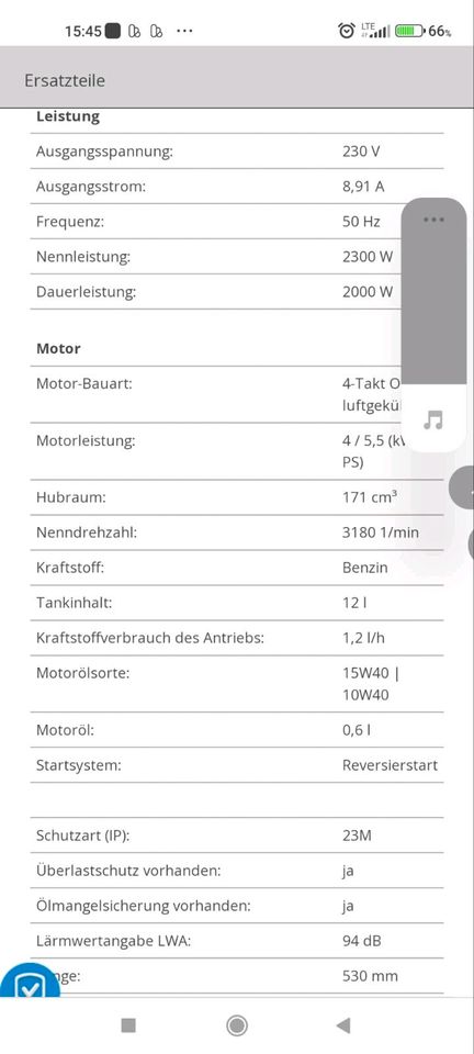 Notstromaggregat/Stromerzeuger von Güde GSE 2700 in Dornburg