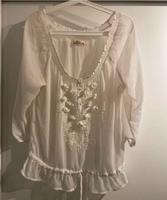 Bluse Hollister Creme weiß L mit Stickerei Damen Köln - Bayenthal Vorschau