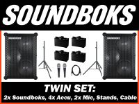 Tontechnik MIETEN: Soundboks 3/4 TWIN SET, Musikanlage, PA-Anlage, Aktivbox, Partybox, Soundbox, Akku Box, DJ Controller RENTAL /// VERLEIH Friedrichshain-Kreuzberg - Friedrichshain Vorschau