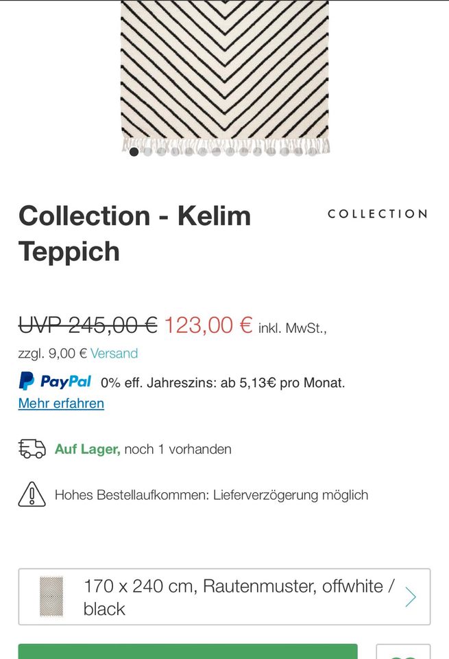 Collection - Kelim Teppich, 170 x 240, NEU!!! in Tirschenreuth