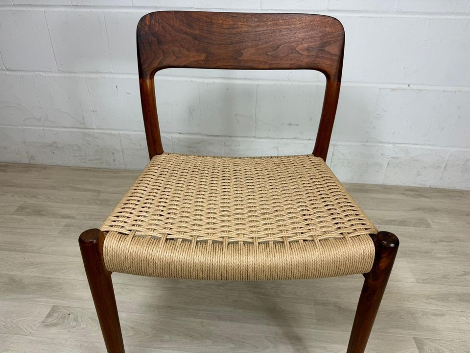 4 Vintage Teak MØLLER 75 paper cord Stühle dining chairs 60er in Delmenhorst