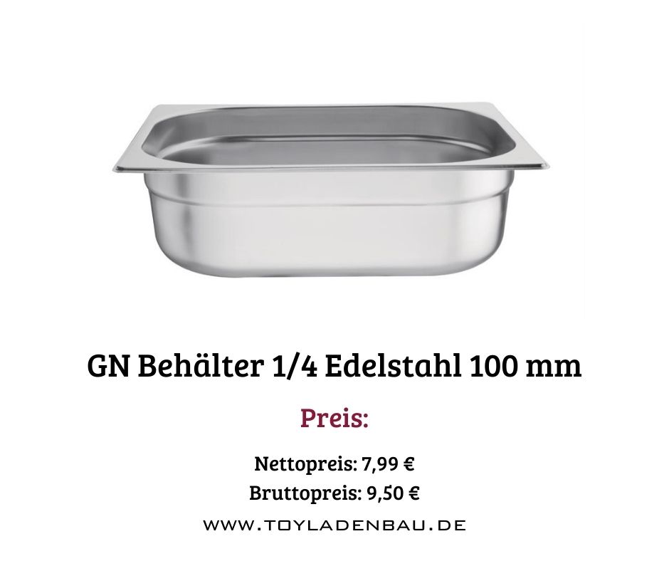 GN Behälter Gastro aus 1/4 Edelstahl Einsätze Deckel Küche Gastrobedarf Verschiedene Größen in Herne
