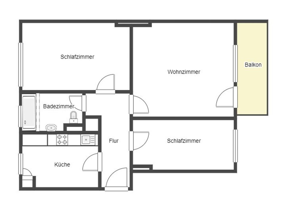 Flexibles Wohnkonzept: Kernsanierte 3-Zimmer-Wohnung - Eigennutzung, WG- oder Airbnb-Vermietung! in Wiesbaden