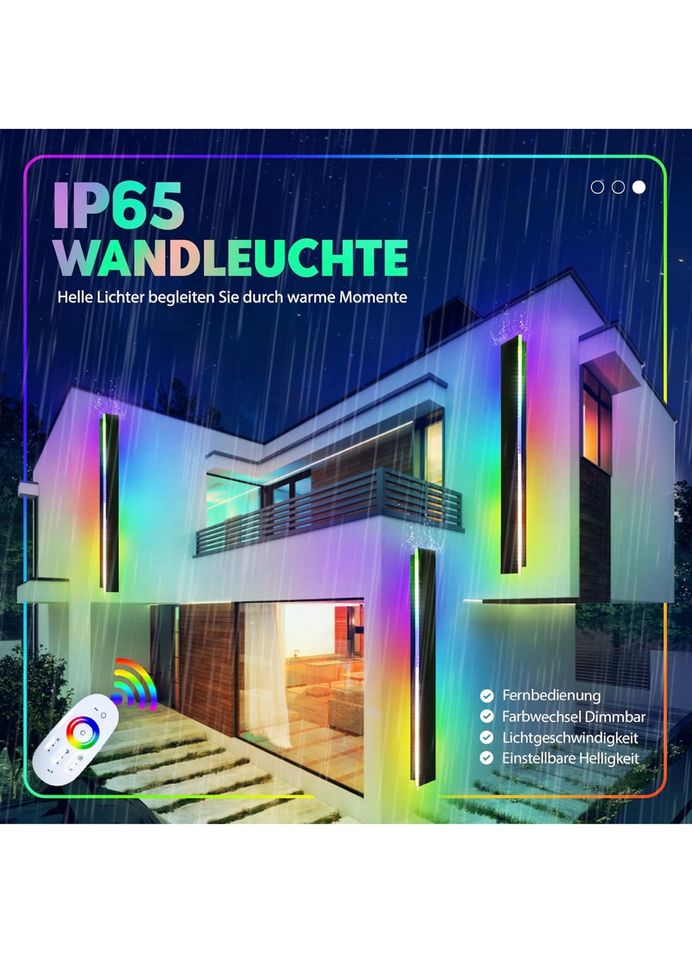 LED Wandleuchte Aussen RGB Lang Wandlampe Ip65 Wasserdichte in Wuppertal