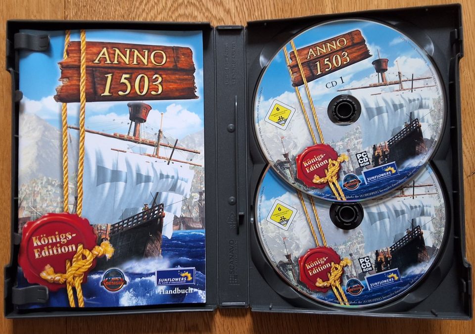 ANNO 1503 PC Spiel CD Königs-Edition + Erweiterungsset + Handbuch in Wetter (Ruhr)