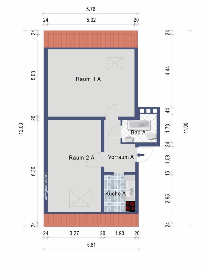 Anlageobjekt: Dachgeschoss-Wohnungen mit Balkon und 2 PKW-Stellplätzen in Hamburg