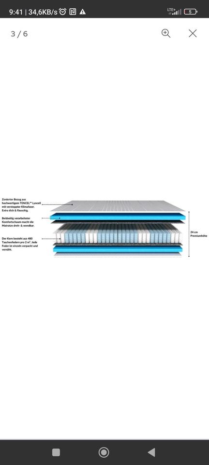 NEUE Matratze 1x2m H5(130bis 250kg!!) - NP 315€ in Kreuzau