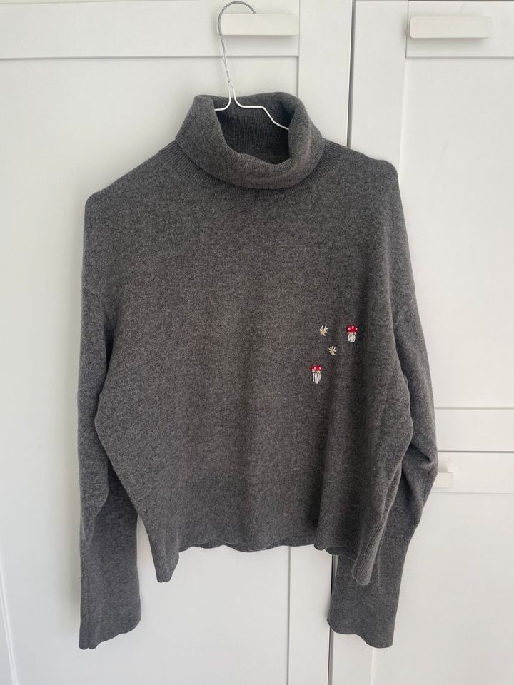 Rollkragen Pullover grau m Kaschmir in Berg