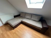 L Couch Sofa Schlafcouch Gewebe Leder braun Süd - Niederrad Vorschau