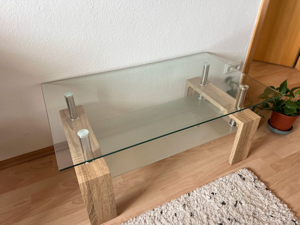 Couchtisch - Sonoma Eiche - Glas - 100 cm breit in Saarbrücken