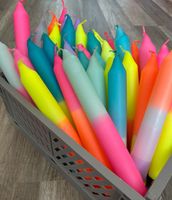 Bunte Stabkerzen | Pastell Neon Dip Dye Kerzen Nordrhein-Westfalen - Erkelenz Vorschau