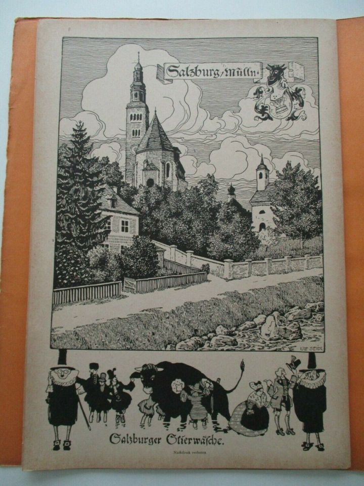 Vintage alte Federzeichnungen von Ulf Seidl über Salzburg in Bergisch Gladbach