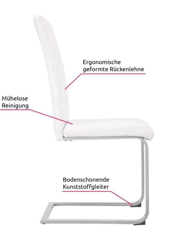 4 weiße Esszimmerstühle, neu&ovp in Selfkant