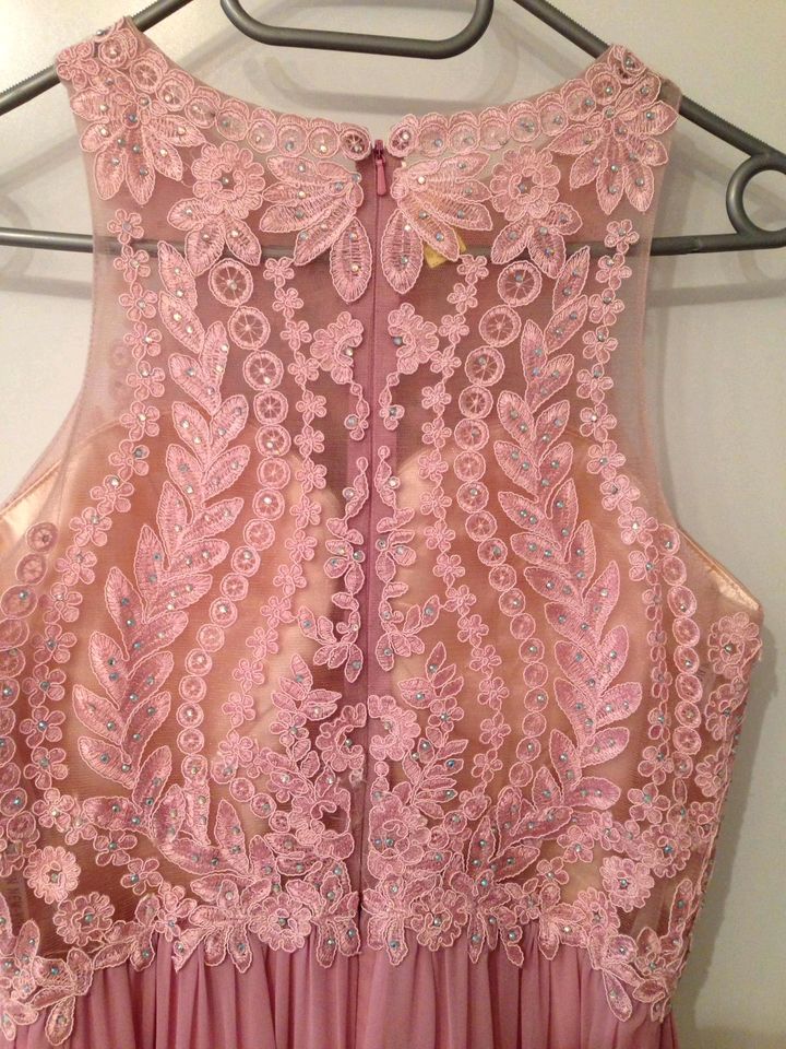 ❤️ langes Abendkleid rose Gr 38 Kleid Brautjungfernkleid in Haan