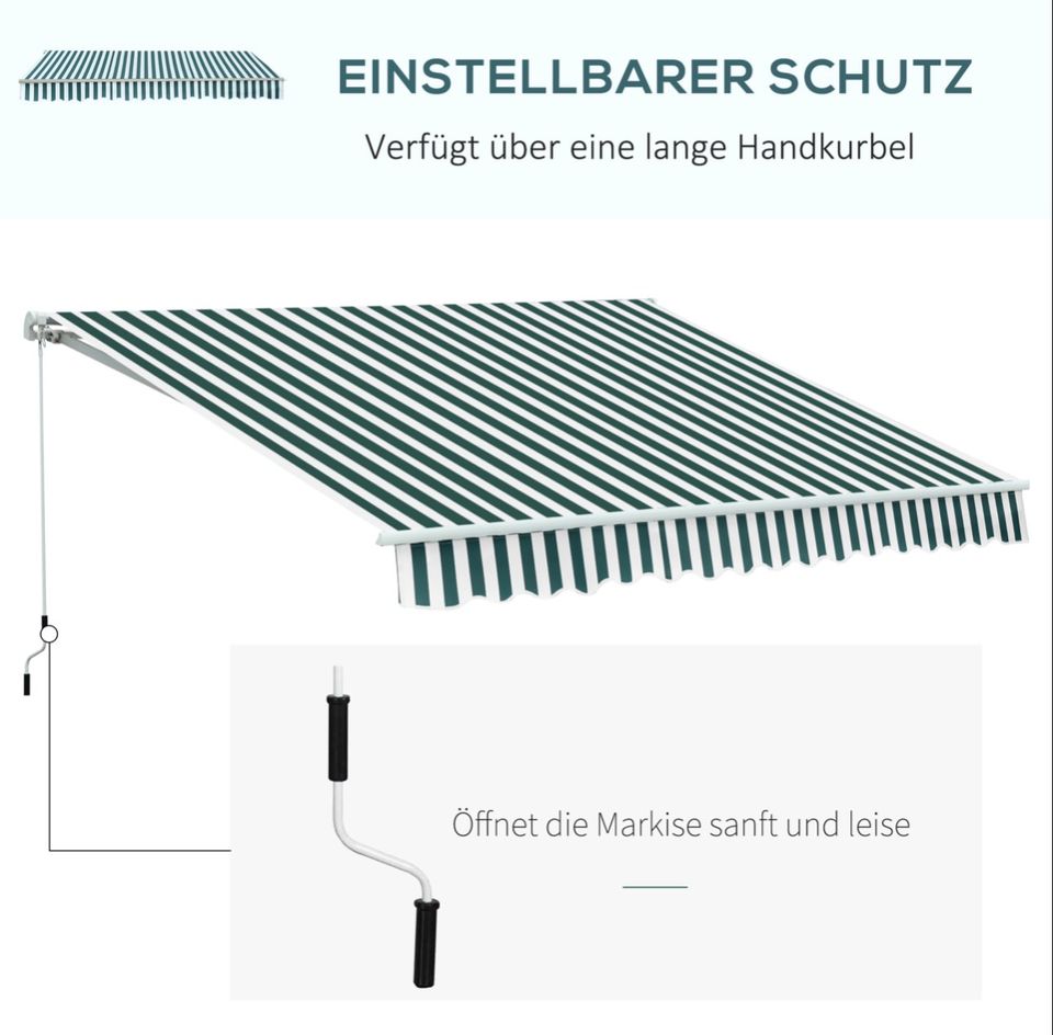 Markise Gelenkarmmarkise Sonnenschutz mit Handkurbel 3,5 x 2,5 in Kassel