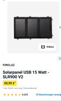 Forclaz Solarpanel USB 15 Watt - SLR900 Niedersachsen - Uetze Vorschau