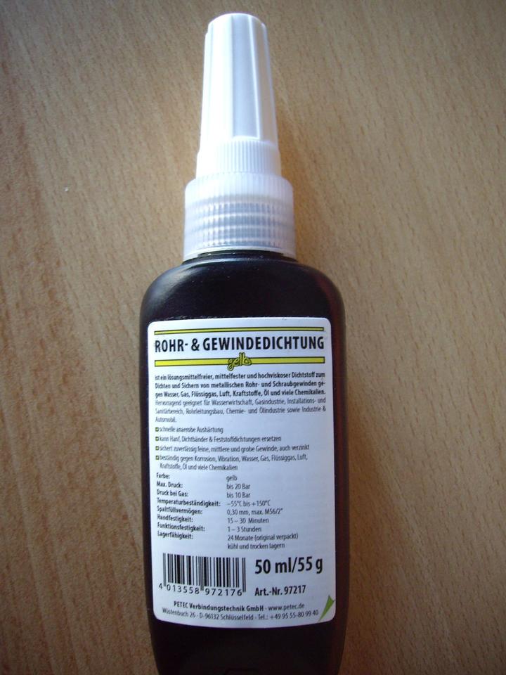 PETEC,Rohr-u.Gewindedichtung,Dichtung,gelb 97217,neu,50ml, in Gräfenhainichen