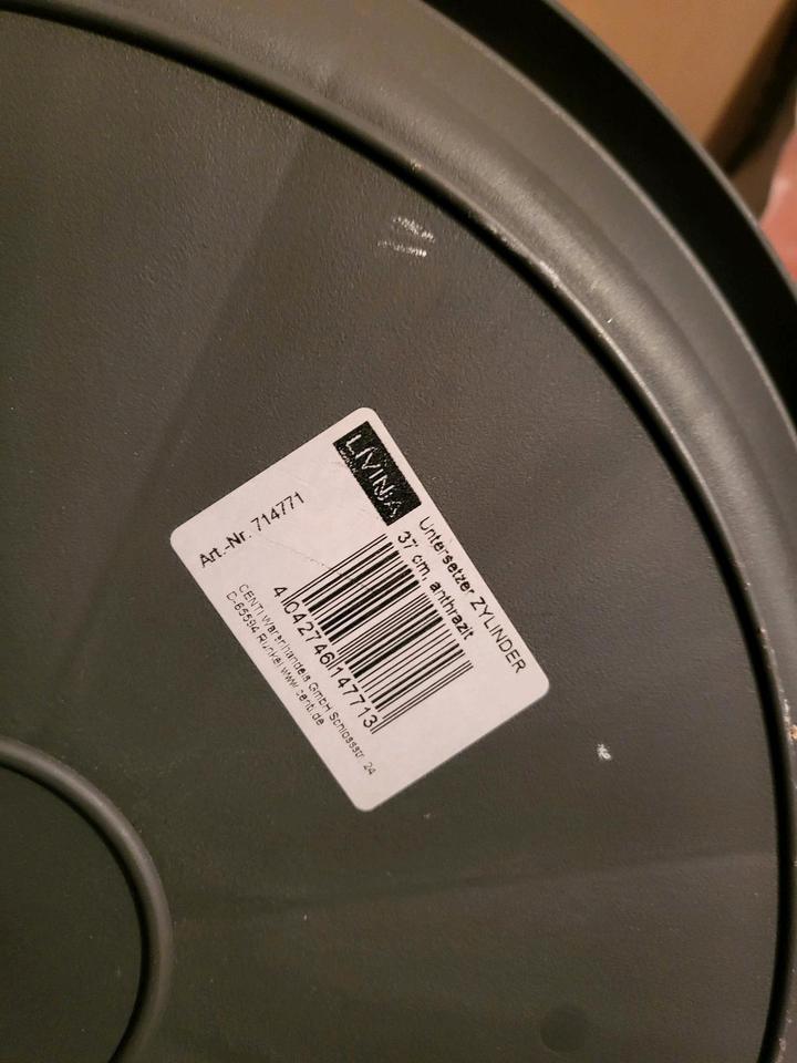 Scheurich Untersetzer aus Kunststoff, Metallic Grey, 30 cm Durchm in Neu-Isenburg