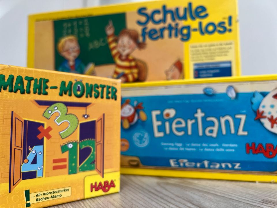 Drei Haba Spiele Eiertanz Auf die Schule fertig los Mathemonster in Salzgitter