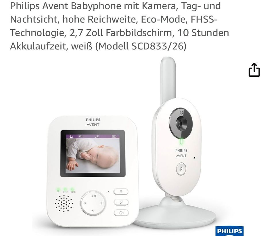 Philips Avent Baby Phone mit Kamera weiß Neu in Waltrop