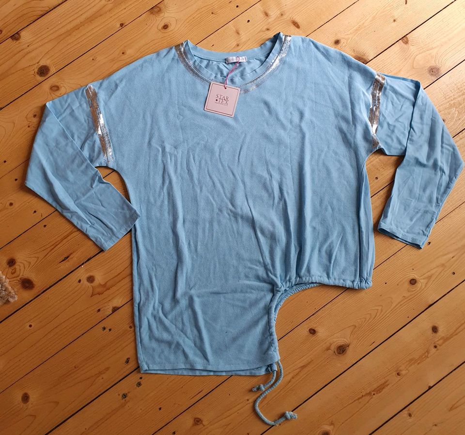 Neues verspieltes Shirt Hellblau Gr. 44/46 - XL/ XXL in Petersberg