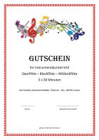 Geschenkgutschein - Querflöte - Blockflöte - Unterricht Nordrhein-Westfalen - Lünen Vorschau