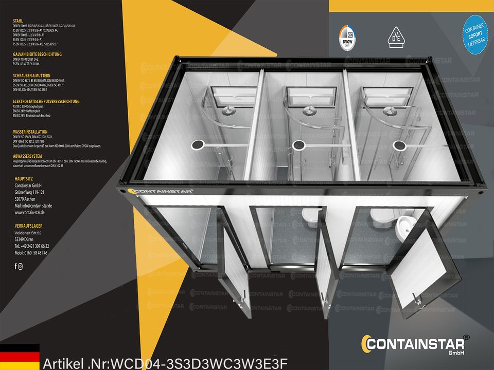 Testcontainer / Sanitärcontainer / wohncontainer / wc container / Bürocontainer / Duschcontainer / sanitär container/Container●✔❗❗❗Kurzfristig verfügbar❗❗❗ in Herne
