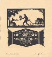 Holzschnitt Michel Heim TREUE GELOBEN SICH GROEGER/HEIM 1924 Bayern - Ochsenfurt Vorschau