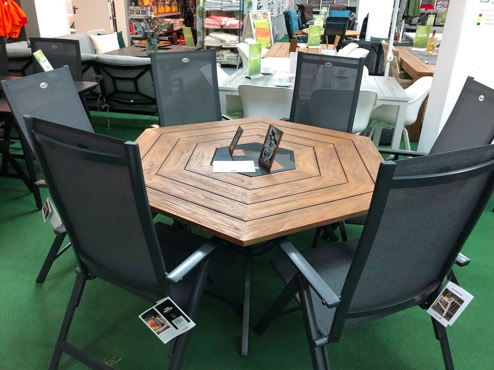 Hexagon Table Teak 6eckig Aruba Recliner Hartman Gartenmöbel 233 in