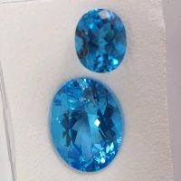 2x Echte beh. Topase in swiss blue ( gesamt 27,65 Ct. ) DEFEKT Nordrhein-Westfalen - Recklinghausen Vorschau