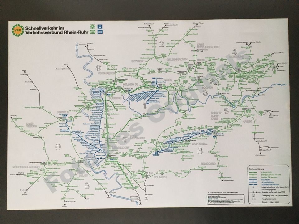 Karte 1982 selbstklebend VRR Verkehrsverbund Rhein-Ruhr Bahn Bus in Gifhorn