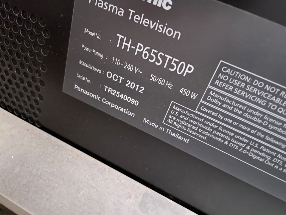 !!TOP!! Panasonic TV Full HD Neo Plasma 65“ TH-P65ST50P in Schweinfurt