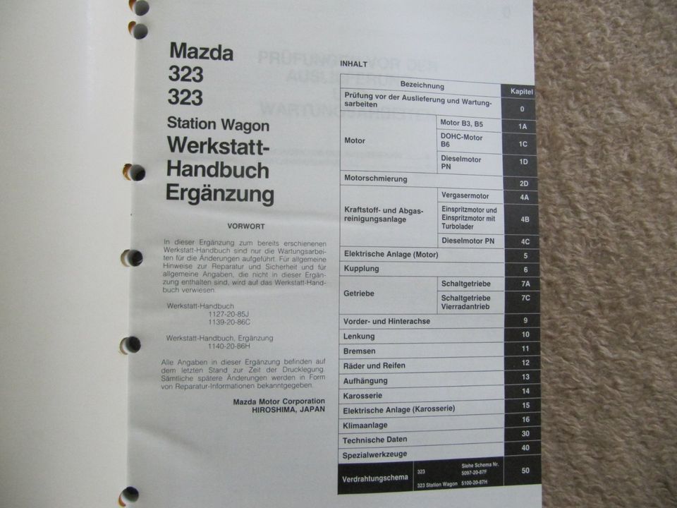 Mazda 323 Station Wagon  Werkstatthandbuch 1986 in Klausdorf