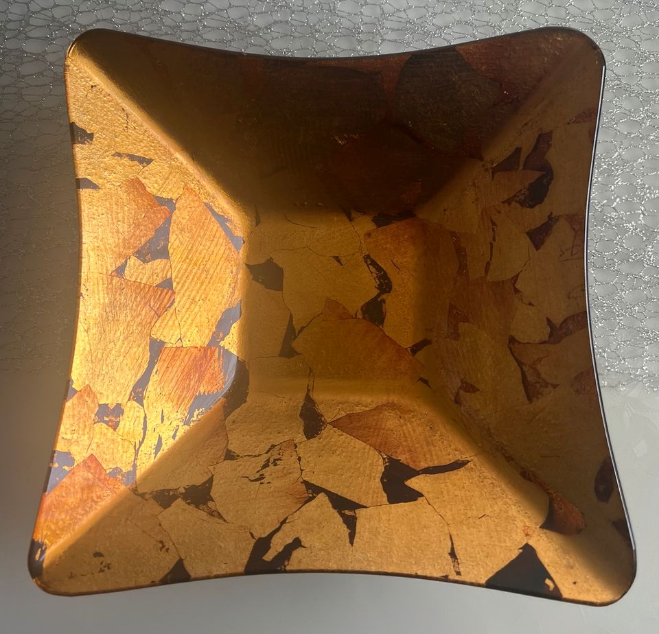 Glasschale Dekor, Kupfer/Bronze L/B22/H6cm. in Darmstadt