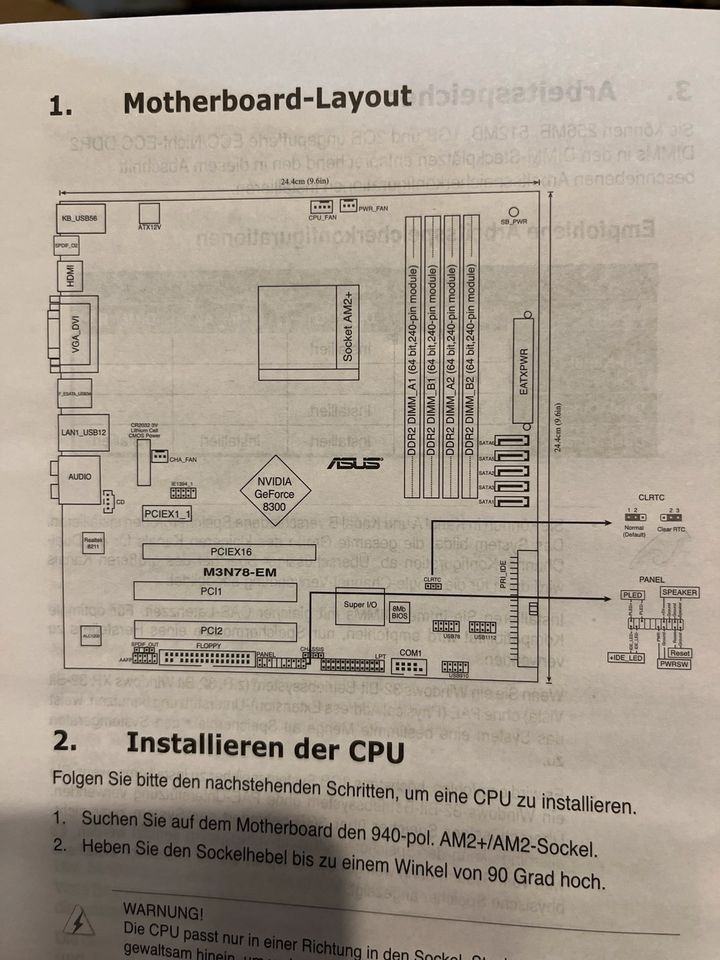 Mainboard Asus M3N78-EM AMD Athlon 64 X2 5050e 2GB Speicher in Berlin