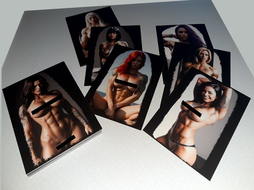 FITNESS PIN-UPS 50 KARTEN Set Satz Sammlung Tattoos fit Girls Art in Altlandsberg