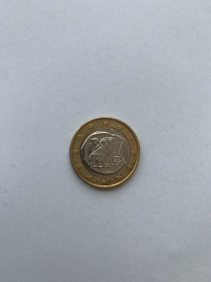 1 euro Eule Münze mit Prägungsjahr 2007 in Augsburg