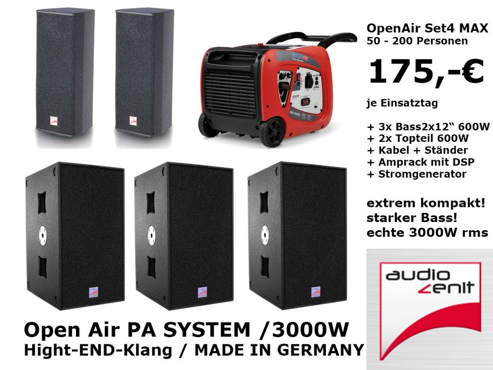 TONTECHNIK MIETEN ❖ Akku Open Air Pa-Lautsprecher Set 2 ❖ AKKU- Musikanlage ❖ Soundboks ❖ Bluetooth ❖ Akku-Boxen, Akku PA-Anlage, Open Air Boxen, Powerstation, JBL EON 715  //VERLEIH, RENTAL, LEIHEN in Berlin