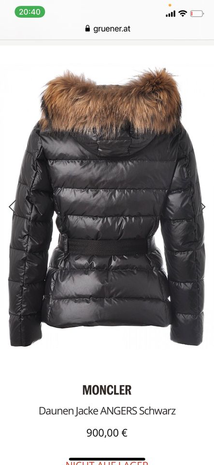 Moncler Daunen Jacke schwarz „Angers“ passend für Gr 36 Gr 1 in Bruchköbel