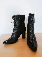 Zara Lederstiefel Stiefeletten Schnürung Boots Blogger 37 Hannover - Ahlem-Badenstedt-Davenstedt Vorschau