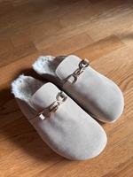 Espadrij Cloqs 39 fur Schuhe sneaker Clog Keil Leder sand taupe Köln - Nippes Vorschau