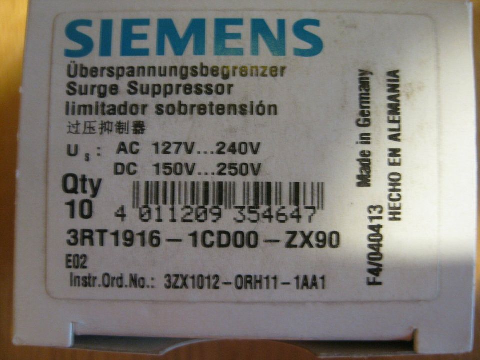 Siemens Überspannungsbegrenzer 3RT1916-1CD00 in Freren