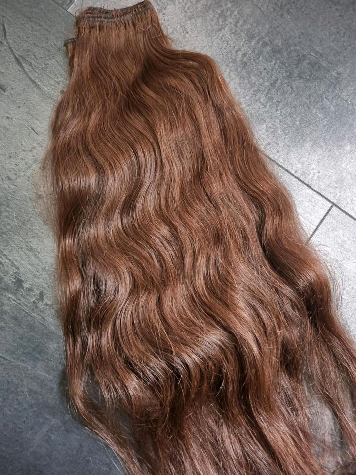 Echthaar Tresse zur Haarverlängerung Braun 60 cm in Biebesheim