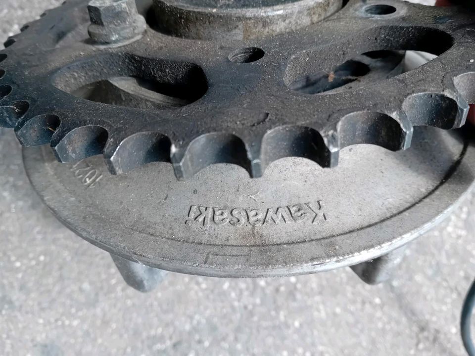 Kawasaki Teile Vergaser Zylinder Kettenradträger Zündungsdeckel in Miltach
