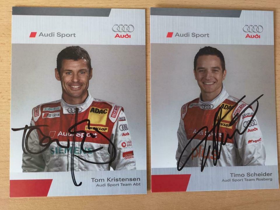 Autogrammkarten DTM Audi Kristensen und Scheider Original in Frankfurt am Main