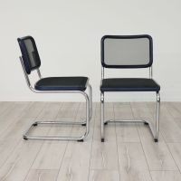 1/2 Thonet S32N Freischwinger Netzbezug Blau Designerstuhl Wuppertal - Heckinghausen Vorschau