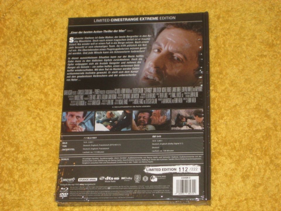 Cliffhanger Mediabook C Blu-Ray + DVD - Sylvester Stallone NEU in Gleichen